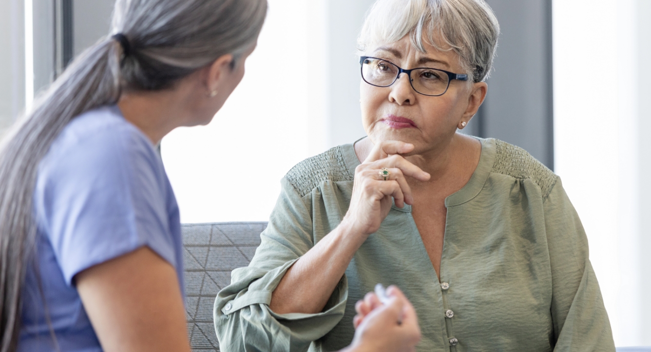 women and doctor discussing treatment